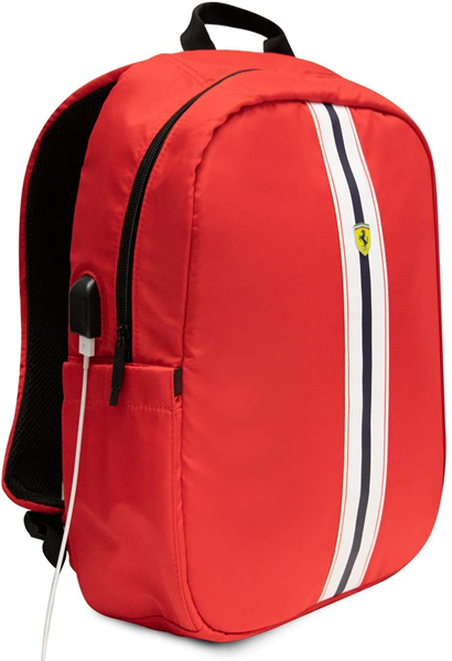 Ferrari backpack   Pista Black Whit USB Connector