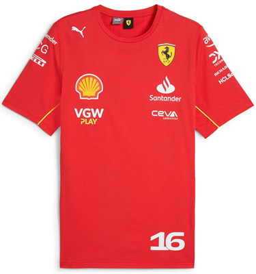 Tímové tričko Scuderia Ferrari Charles Leclerc 2024